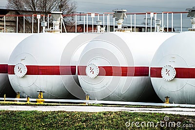 Big oil tanks in a refinery