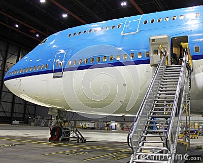 Big plane in hangar