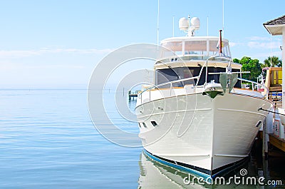 Big powerful dream yacht boat at dock