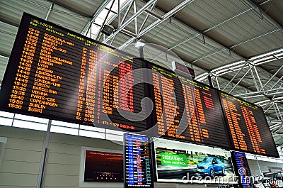 Timetable at Prague international airport