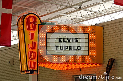 Bijou Elvis Presley Tupelo Orange Neon Lite Sign