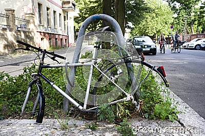 Bike wreck in a street of Berlin, Germany