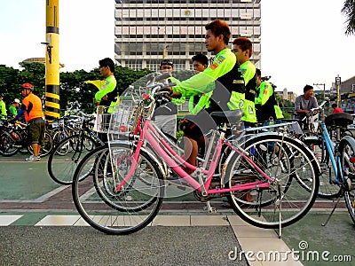 Bikers gather for a bike fun ride in marikina city, philippines
