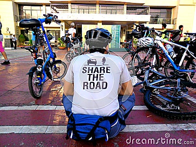 Bikers gather for a bike fun ride in marikina city, philippines