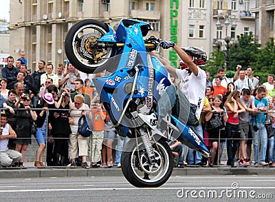 Bikers meeting and show on Kiev City Day