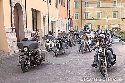 Bikers riding Harley Davidson