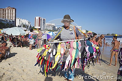 Bikini Vendor Ipanema Beach Rio de Janeiro Brazil