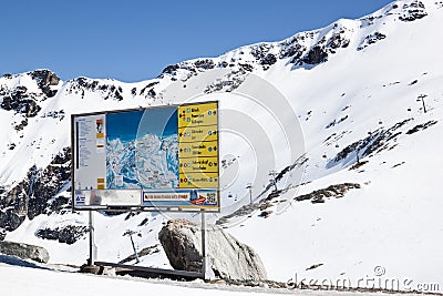 Billboard at Molltaler Glacier, Carinthia, Austria