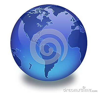 Binary Globe with White Background