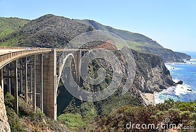 The Bixby bridge 3. The bridge on Pacific Coast Highway, California is an imposing structure.