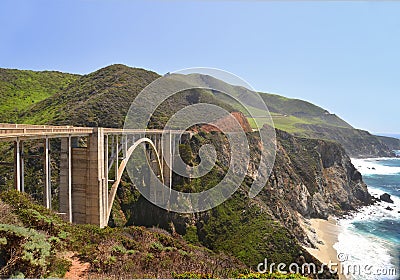 The Bixby bridge 3. The bridge on Pacific Coast Highway, California is an imposing structure.