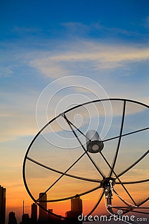 Black antenna satellite dish