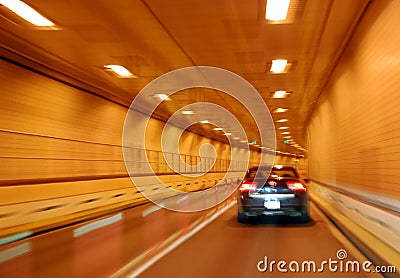 Black Car in Tunnel