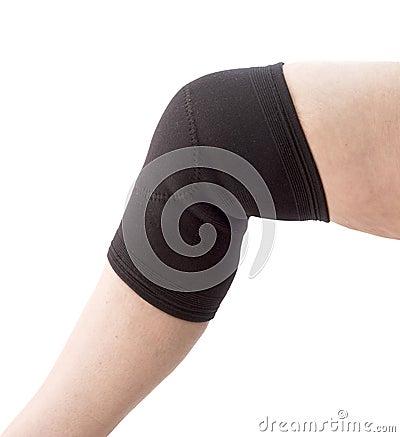 Female senior with knee support