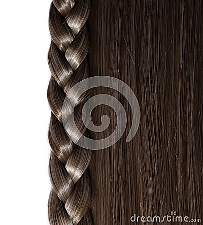 Black Hair and Braid or Plait isolated