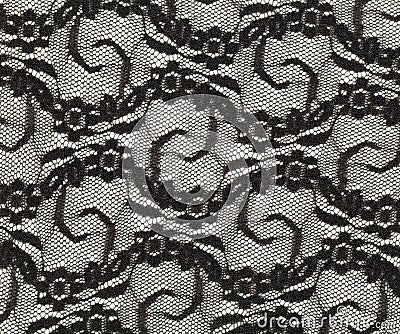 Black lace with a fine pattern