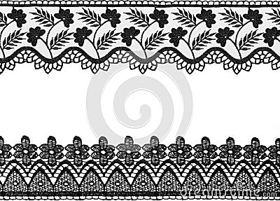 Black lace isolated on the white background