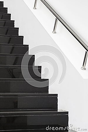 Black marble stairs