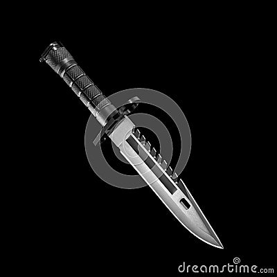 Black military knife