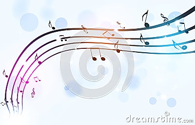 Black Music Notes on White Background