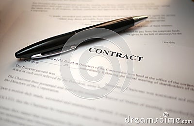 Black Pen lying on a contract