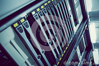 Black rack mounted server tower