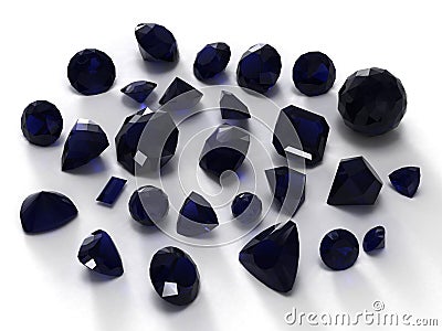 Black sapphire gems
