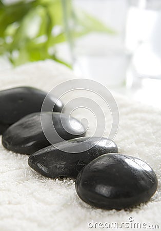 Black spa stones