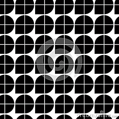 Black and white abstract geometric seamless pattern, contrast il