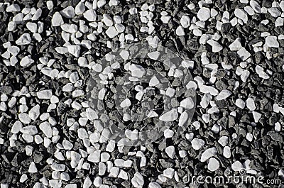 Black and white crushed gravel texture