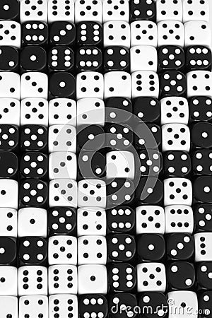 Black and white dice background