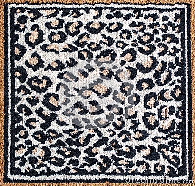 Black and white leopard tiger rug