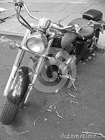 Black and white moped