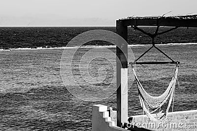 Black-and-white view of the sea