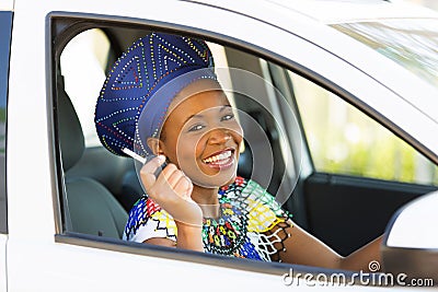 Black woman car key