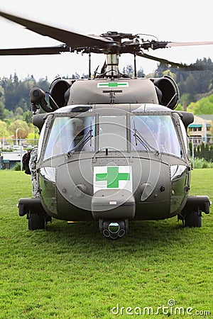 Blackhawk Helicopter Medical Evacuation Front View