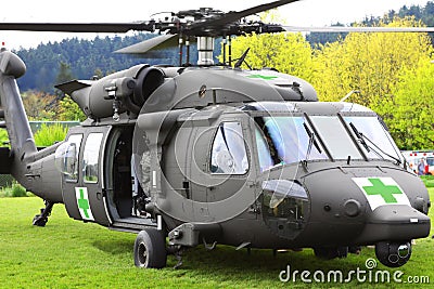 Blackhawk Helicopter Medical Evacuation Open Door