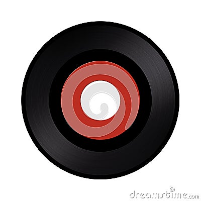 Blank 45 vinly record illustration.Old 45 vinyl record isolated on ...