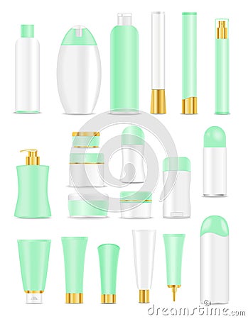 Blank cosmetic tubes on white.