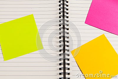Blank note book with post it