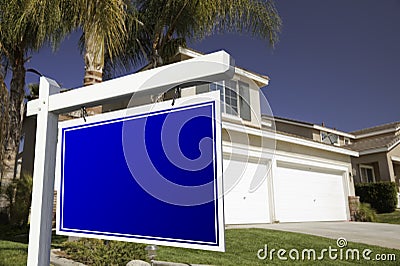 Real Estate Signs on Blank Real Estate Sign And House Stock Images   Image  8841294