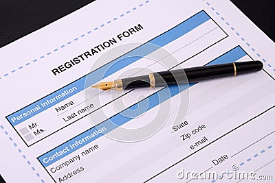 Blank registration form.