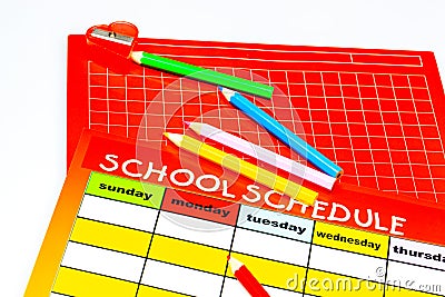 Blank school schedule. Back to school