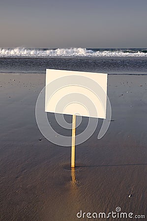 Blank Sign on the Beach