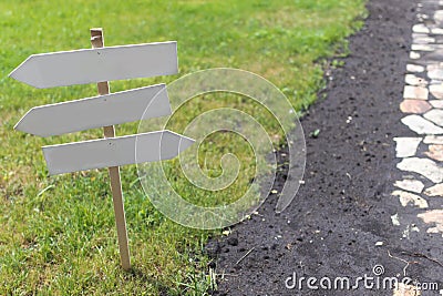 Blank sign on green grass