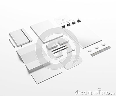 Blank Stationery set on white