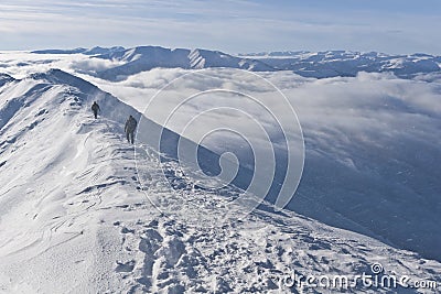 A blizzard on the mountain top