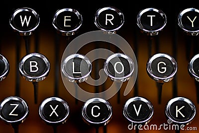 Blog letters on an old typewriter keyboard