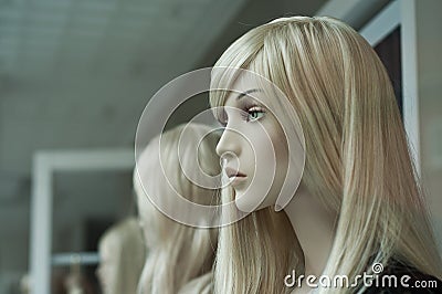 Blond mannequin in the showroom