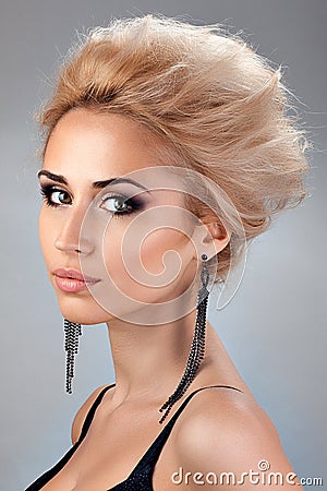 Portrait of beautiful blonde with with Short Hair